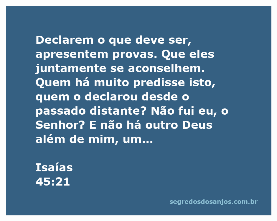 Imagem que ilustra o versículo de Isaías 45:21, destacando a soberania de Deus e a justiça divina.