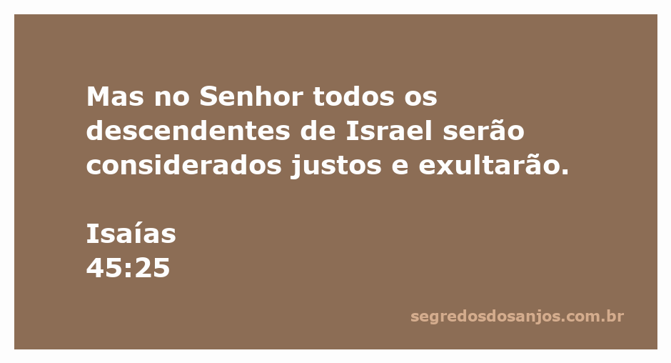 Imagem representativa do versículo Isaías 45:25, destacando a justiça dos descendentes de Israel em Deus.