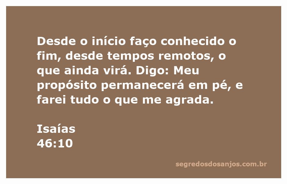 Ilustração do versículo de Isaías 46:10, destacando a soberania e o propósito de Deus.