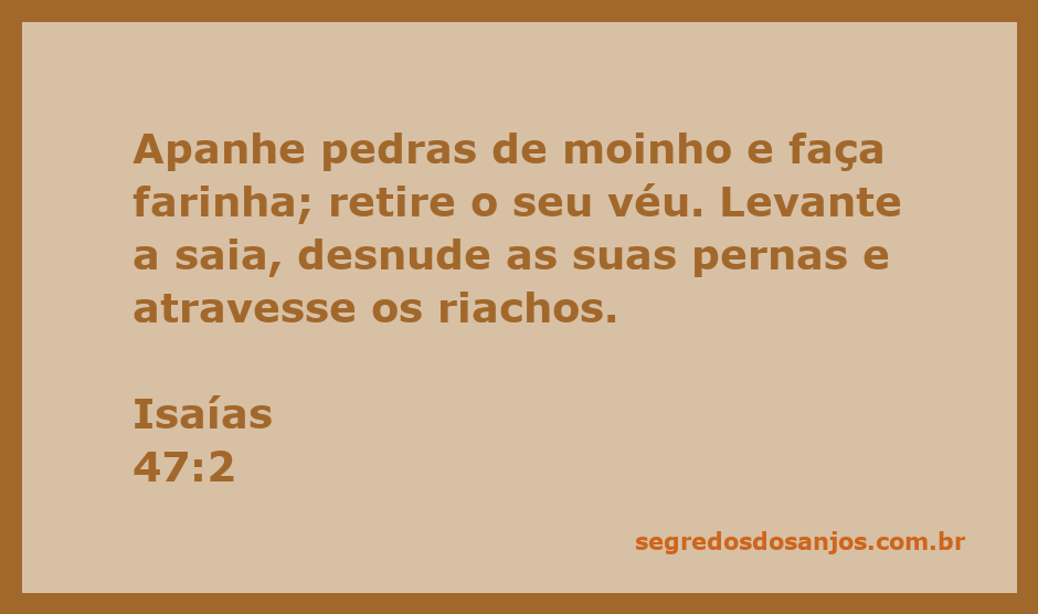 Imagem de uma mulher moendo grãos em um moinho, simbolizando o ato de preparar farinha, com um fundo que representa um riacho.