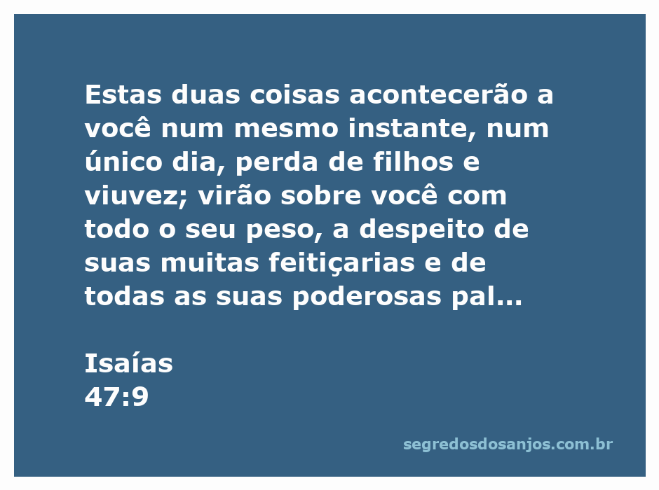 Imagem representativa da passagem de Isaías 47:9, simbolizando perda e desolação.