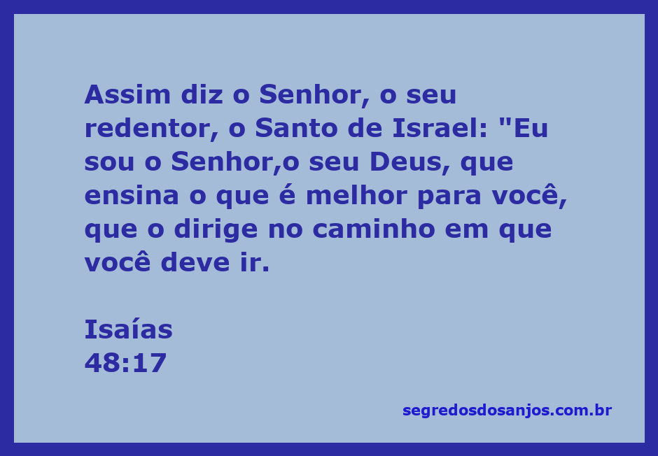 Ilustração do versículo Isaías 48:17, destacando a orientação divina e o papel do Senhor como redentor.