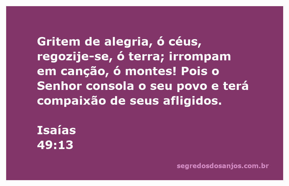 Imagem que representa a alegria e a compaixão divina, inspirada em Isaías 49:13.