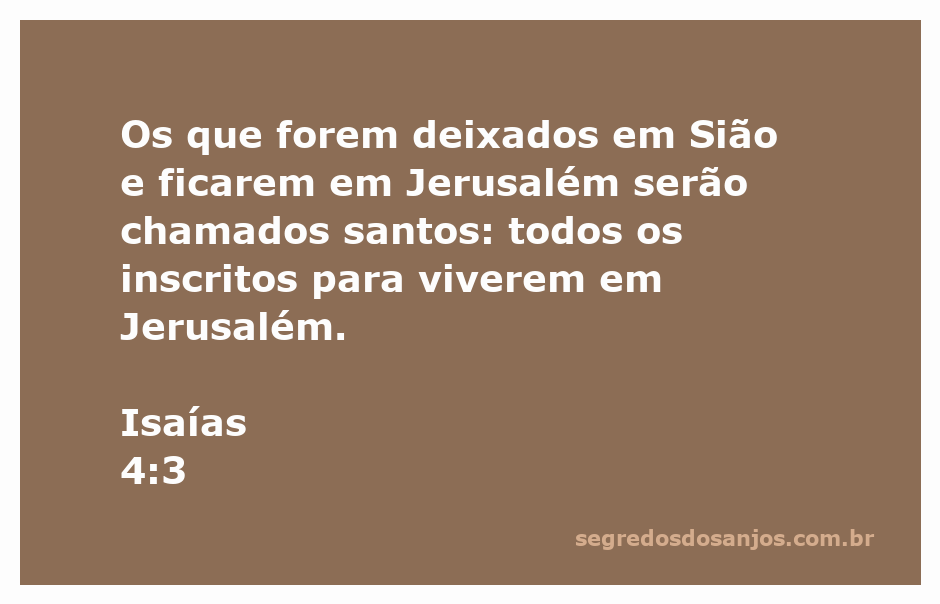 Imagem representativa de Isaías 4:3, destacando os santos que permanecerão em Sião e Jerusalém.