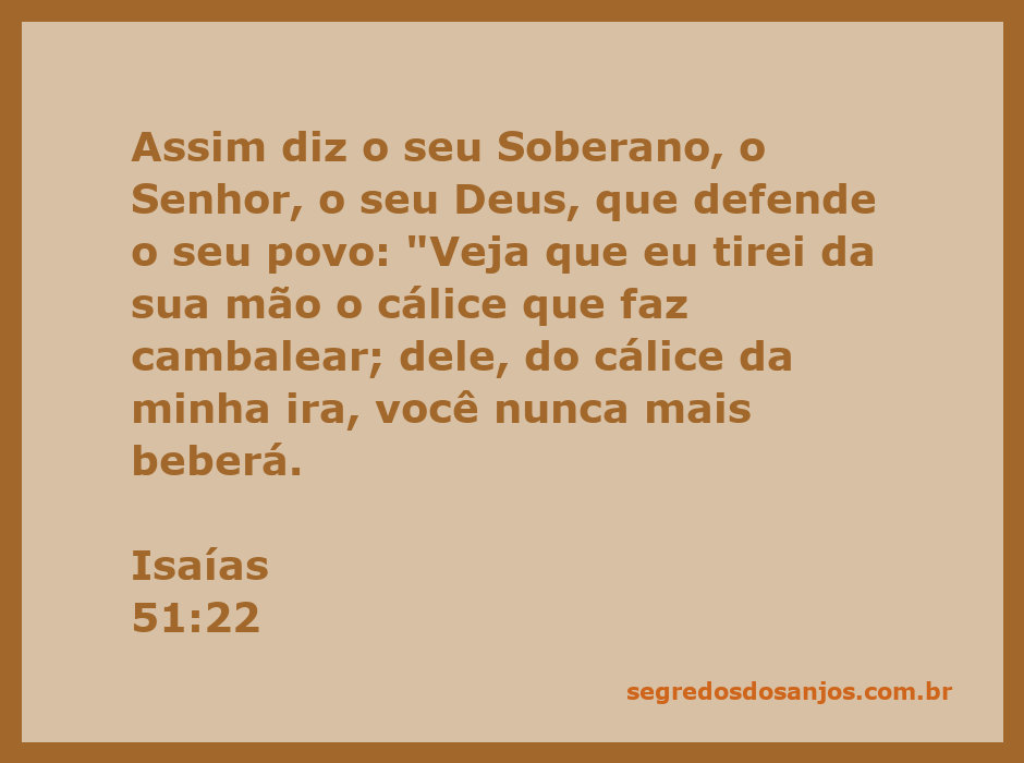 Imagem que representa a proteção divina, com um cálice sendo retirado das mãos de uma pessoa, simbolizando a ira de Deus sendo afastada.