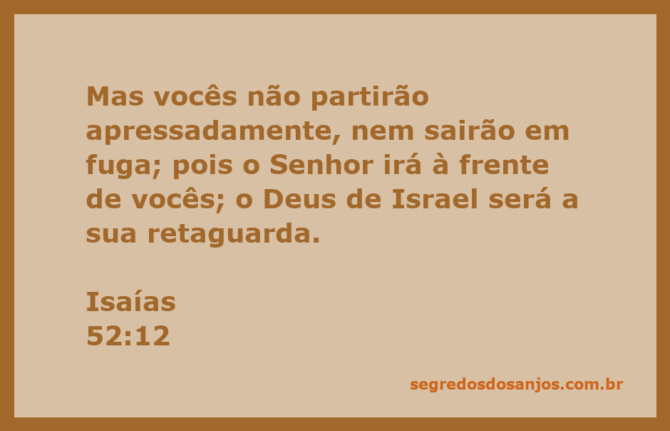 Imagem representativa da passagem bíblica Isaías 52:12, ilustrando a proteção divina e a confiança em Deus.