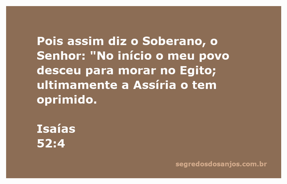 Ilustração representativa de Isaías 52:4, destacando a opressão do povo de Deus no Egito e na Assíria.