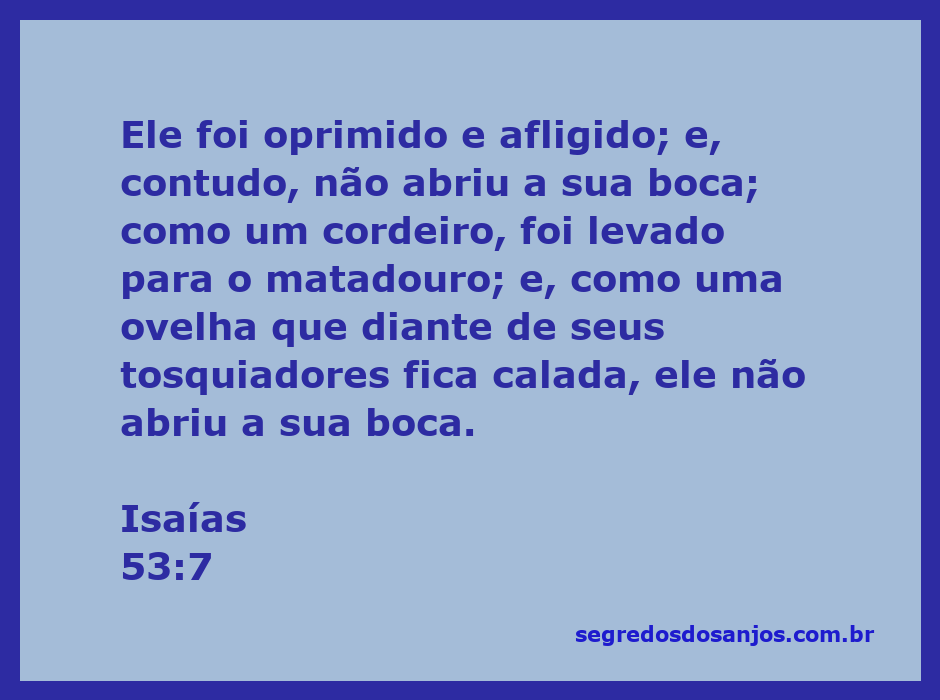 Imagem de um cordeiro tranquilo, simbolizando a passagem de Isaías 53:7 sobre a opressão e silêncio diante da aflição.