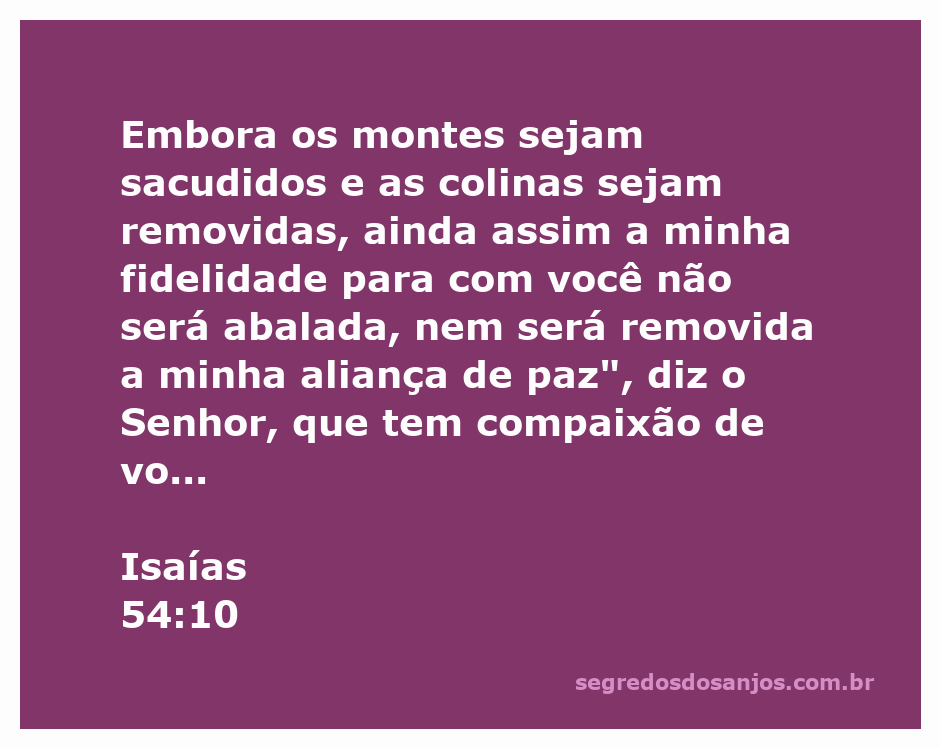 Imagem ilustrativa de montanhas e colinas representando a fidelidade de Deus conforme Isaías 54:10.