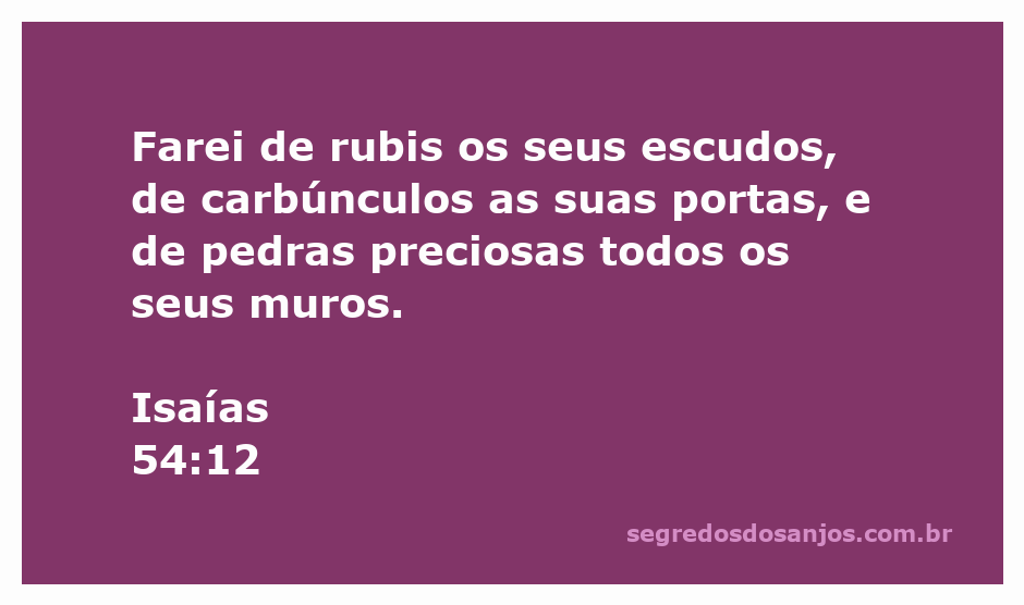 Ilustração de uma cidade adornada com rubis, carbúnculos e pedras preciosas, inspirada em Isaías 54:12.