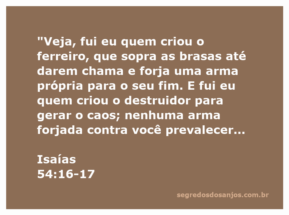 Imagem representando Isaías 54:16-17, mostrando um ferreiro forjando uma arma, simbolizando proteção divina.