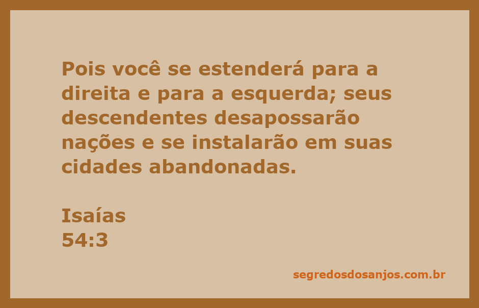 Ilustração inspiradora do versículo Isaías 54:3, representando expansão e crescimento espiritual.