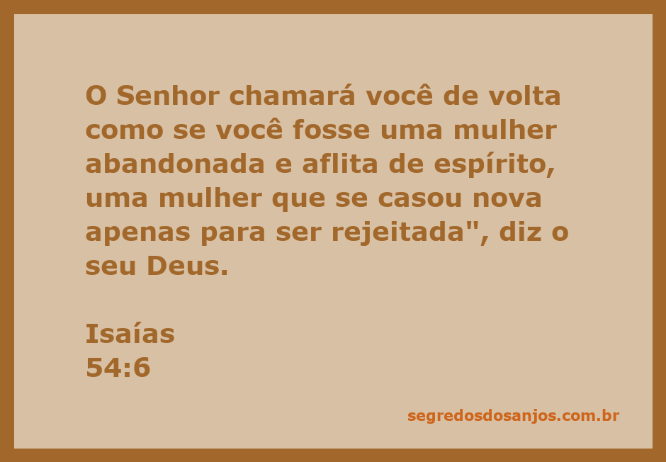 Ilustração de Isaías 54:6 mostrando o amor e a restauração de Deus para aqueles que se sentem abandonados.