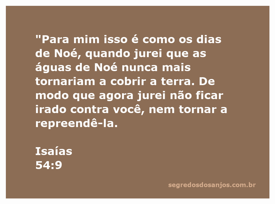 Ilustração da promessa de Deus em Isaías 54:9, simbolizando paz e esperança após o dilúvio.