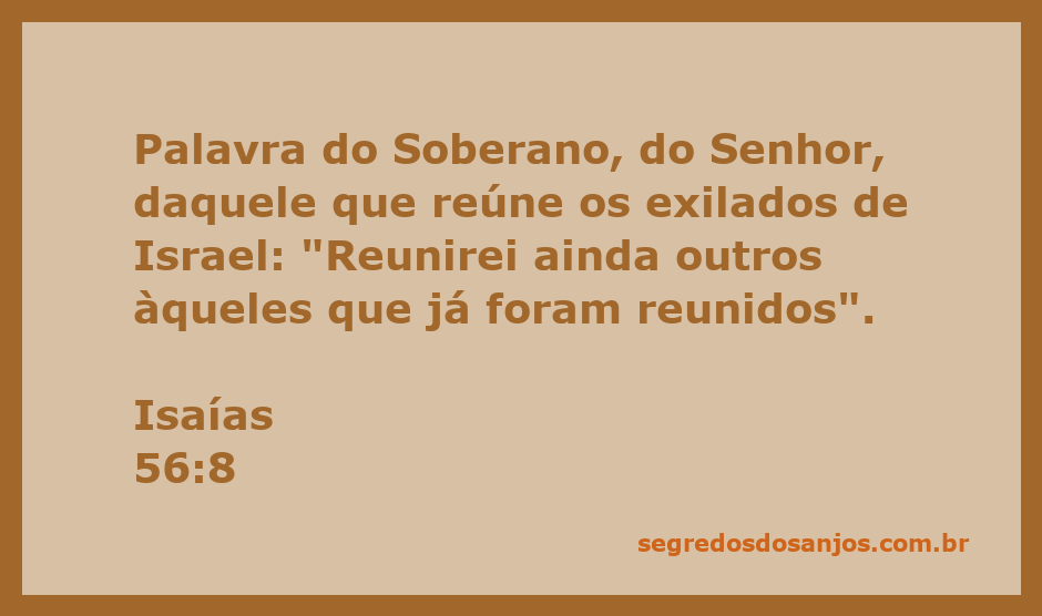 Imagem que representa a reunião dos exilados de Israel conforme Isaías 56:8.