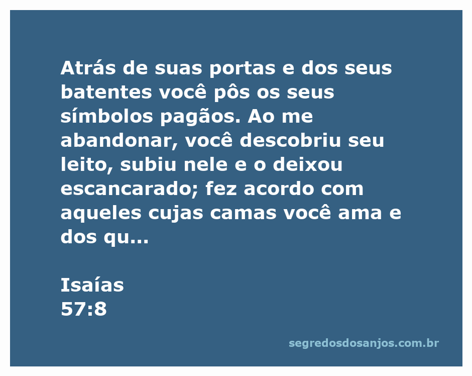 Imagem representando a passagem de Isaías 57:8, simbolizando a idolatria e a traição espiritual.
