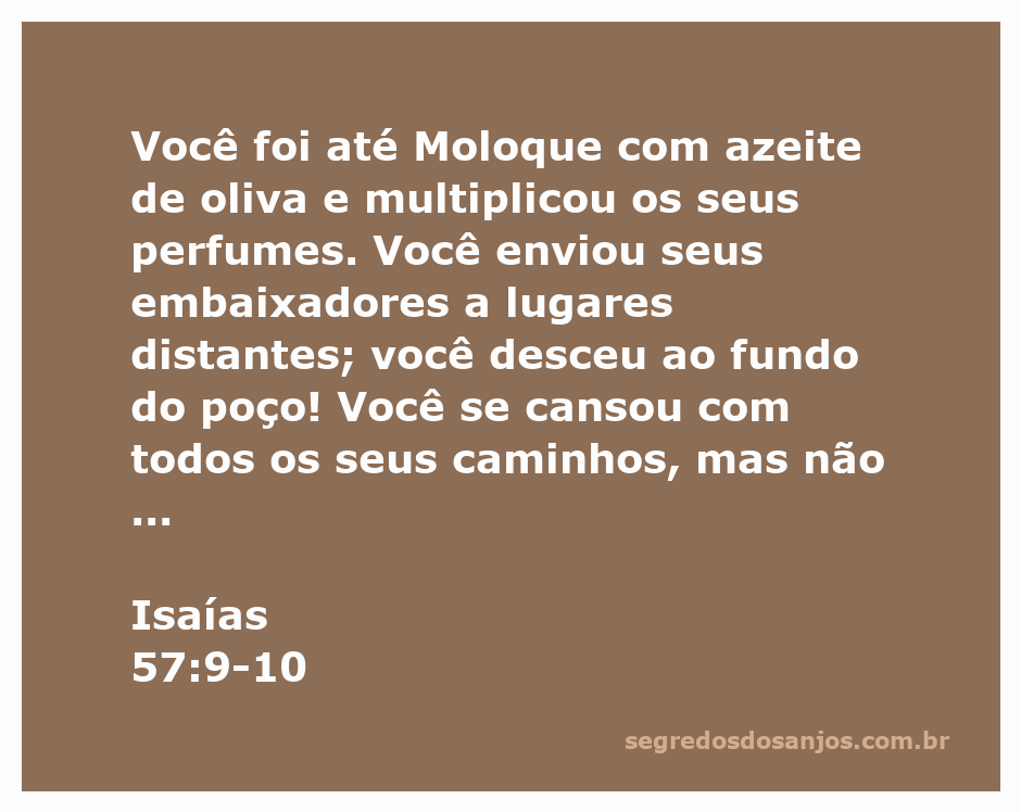 Ilustração representativa da passagem de Isaías 57:9-10, mostrando simbolicamente a busca por ajuda em deuses pagãos e a exaustão espiritual.