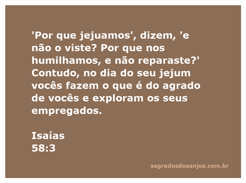 Imagem representativa do jejum e da reflexão espiritual baseada em Isaías 58:3.