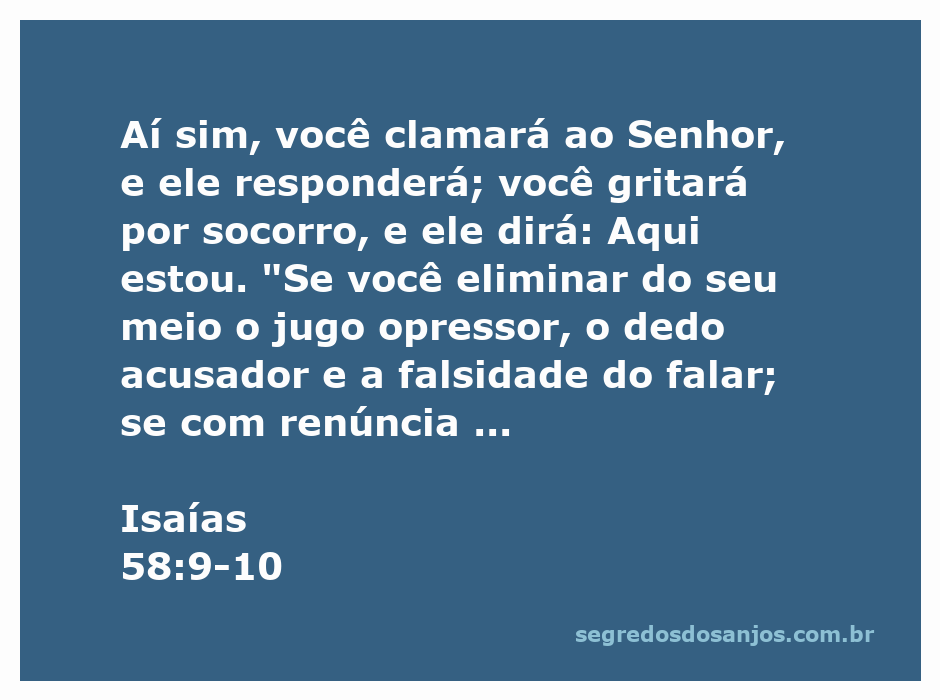 Ilustração inspiradora do versículo de Isaías 58:9-10, destacando a oração e a ajuda aos necessitados.