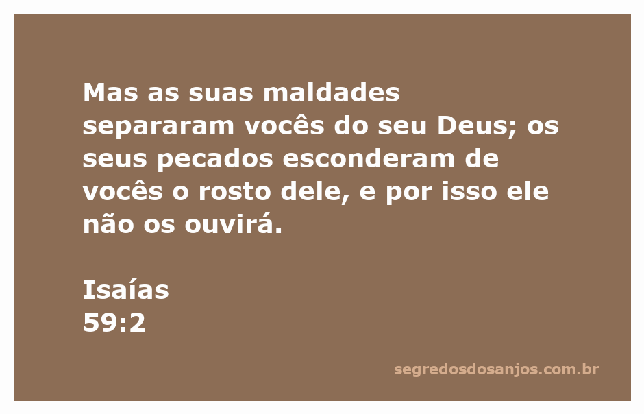 Ilustração representando Isaías 59:2 sobre a separação entre o homem e Deus devido aos pecados.