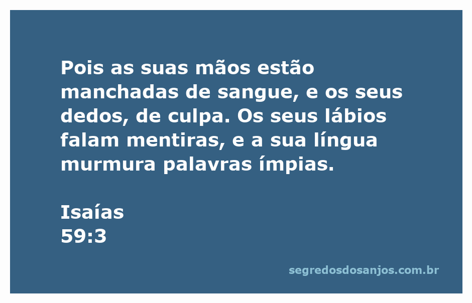Versículo de Isaías 59:3 sobre a culpa e a mentira