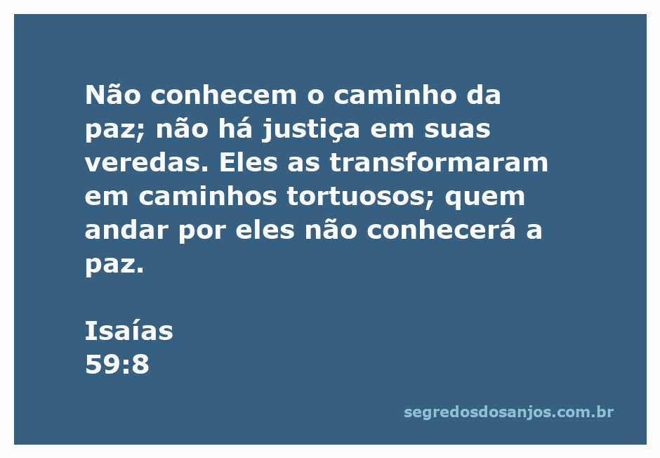 Ilustração do versículo Isaías 59:8, retratando a busca pela paz e a justiça
