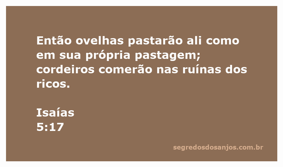 Cordeiros pastando nas ruínas de uma propriedade rica, simbolizando prosperidade e cuidado divino.