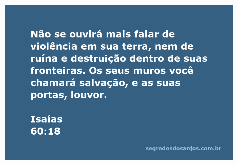 Imagem de um cenário pacífico com muros representando segurança e portas simbolizando louvor, ilustrando Isaías 60:18.