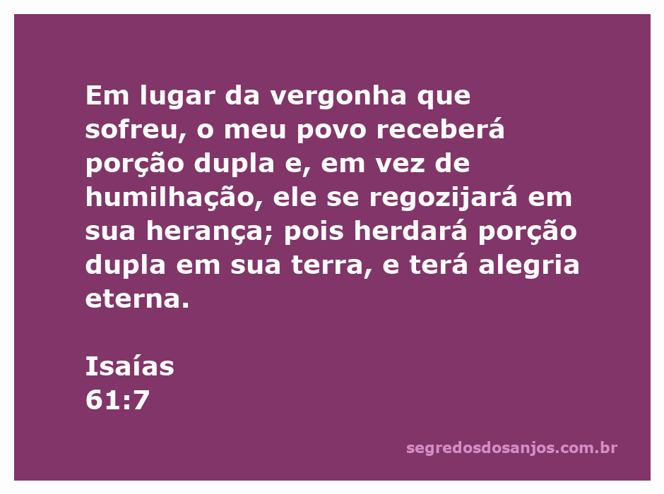 Imagem inspiradora representando Isaías 61:7, mostrando um povo recebendo bênçãos e alegria.