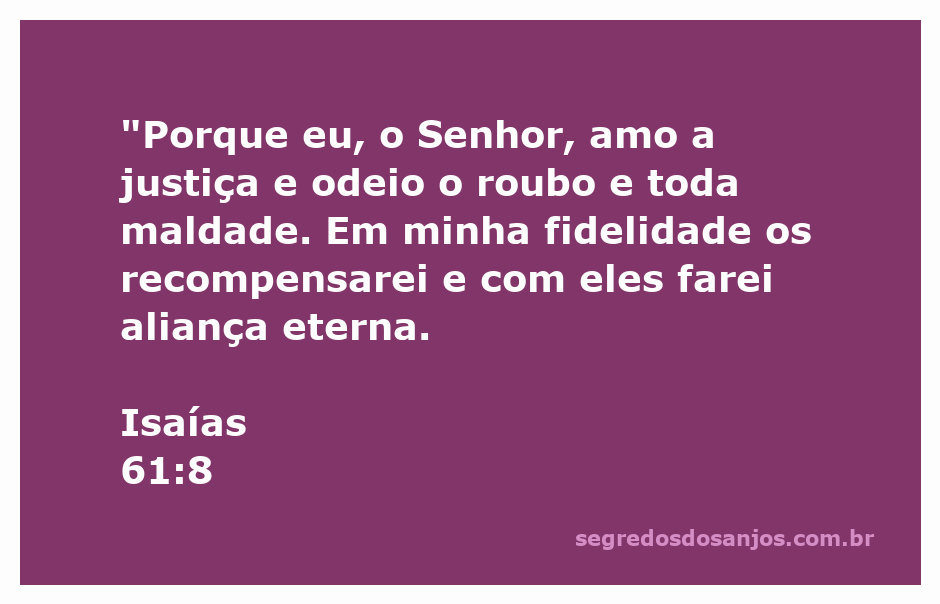 Imagem que representa Isaías 61:8, destacando a justiça e a fidelidade de Deus.