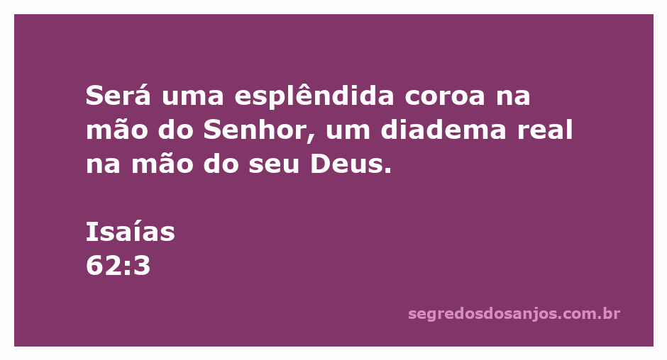 Uma coroa esplêndida simbolizando a realeza e a glória de Deus, representando o versículo Isaías 62:3.