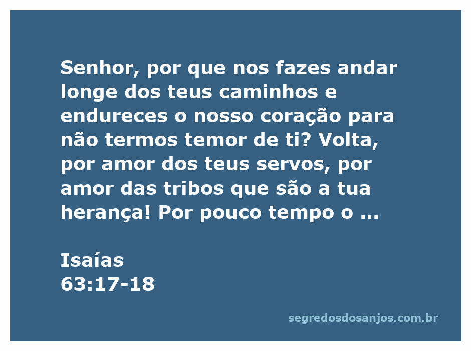 Imagem representativa da passagem de Isaías 63:17-18, que reflete a súplica do povo de Deus por volta e compaixão.