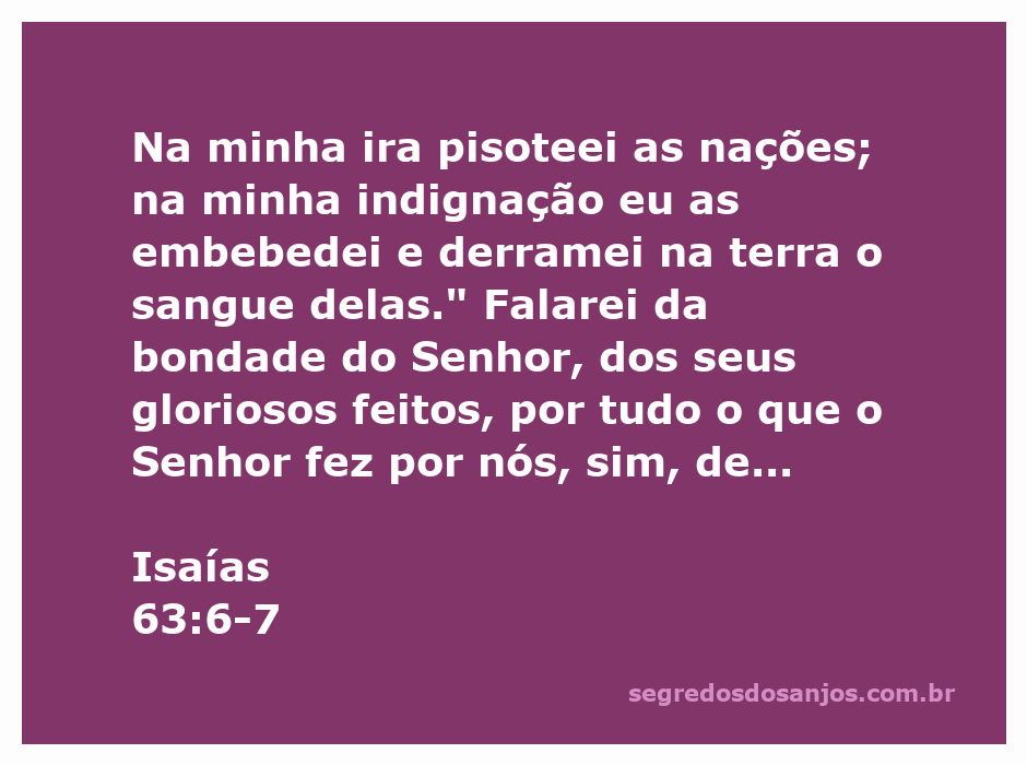 Uma representação artística do versículo de Isaías 63:6-7, destacando a ira e a bondade de Deus em relação às nações e ao povo de Israel.