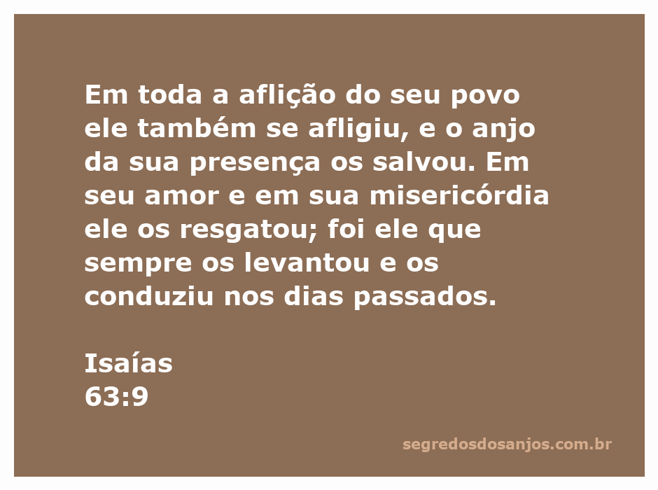 Ilustração do versículo Isaías 63:9, destacando o amor e a misericórdia de Deus em tempos de aflição.