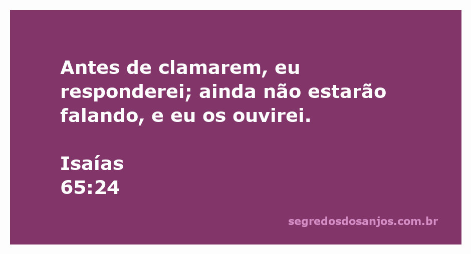 Ilustração da promessa divina de resposta antes da oração, inspirada em Isaías 65:24.