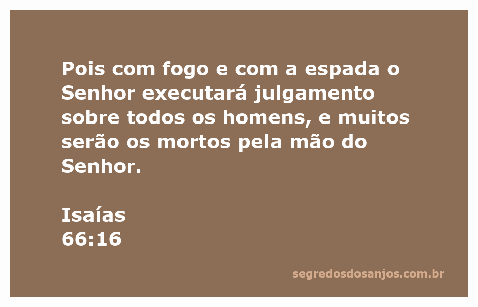 Ilustração do julgamento divino com fogo e espada, representando Isaías 66:16.