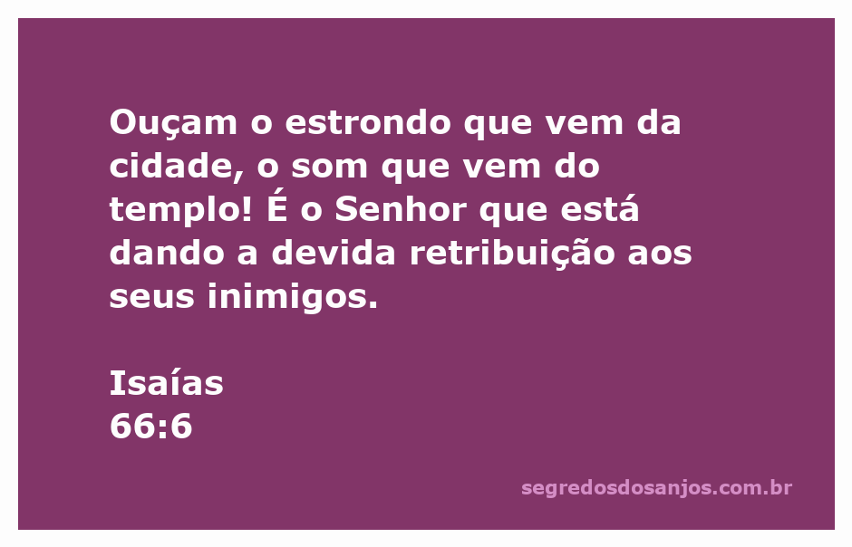 Imagem representativa do versículo Isaías 66:6, mostrando a cidade e o templo com a presença do Senhor.