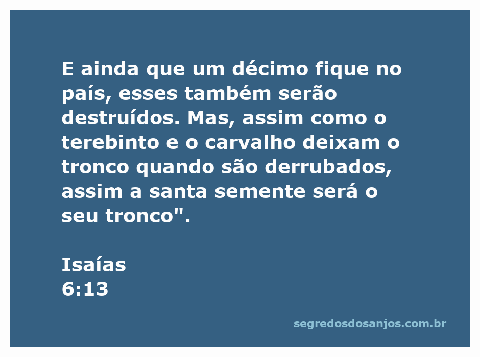 Imagem representativa do versículo Isaías 6:13, mostrando a destruição e a esperança da santa semente.