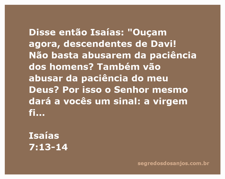 A imagem representa a profecia de Isaías sobre o nascimento de Emanuel, destacando a importância da virgem que dará à luz um filho.