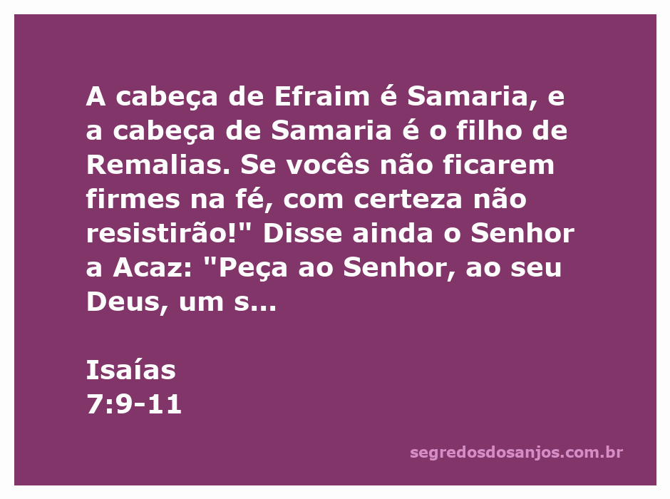 Ilustração do versículo Isaías 7:9-11, destacando a importância da fé e a mensagem de Deus ao rei Acaz.
