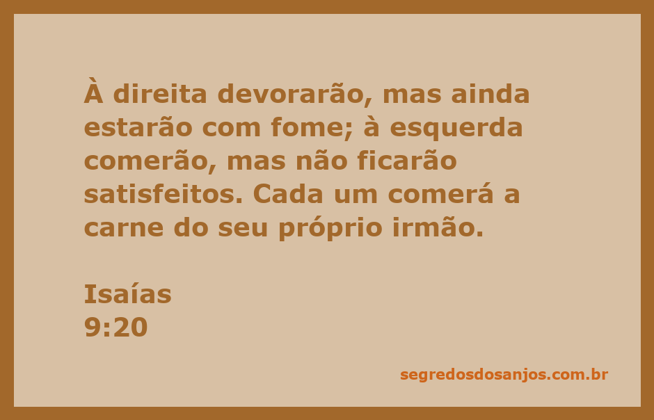 Ilustração de Isaías 9:20, representando a luta e a insatisfação do povo em tempos de crise.