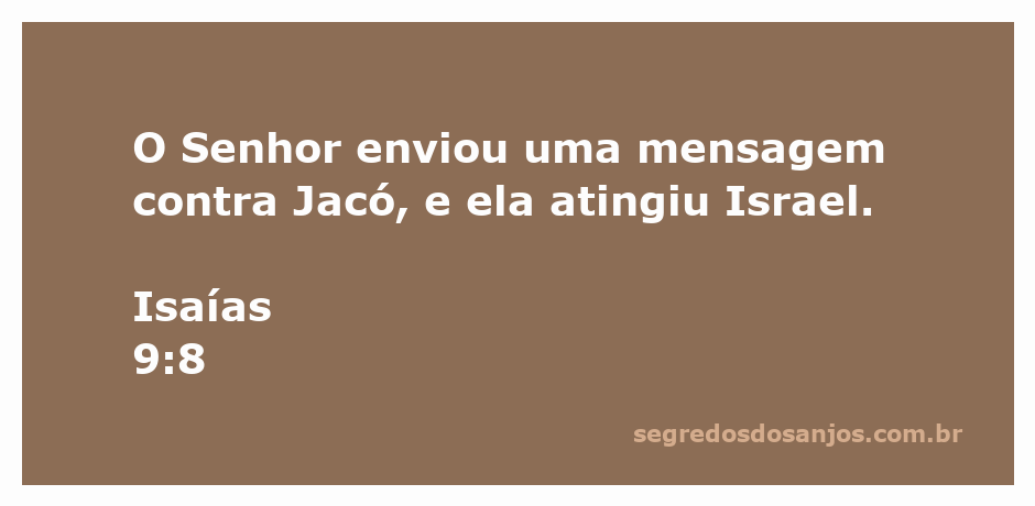 Imagem representando a mensagem de Deus enviada a Israel, conforme Isaías 9:8.