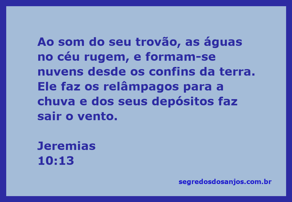 Imagem representativa de Jeremias 10:13, mostrando nuvens e relâmpagos no céu.