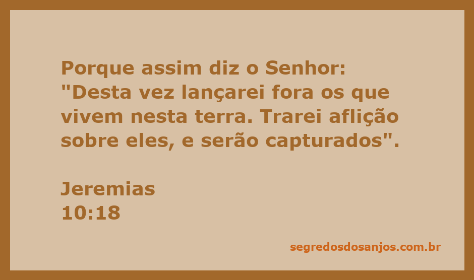 Imagem representativa da passagem Jeremias 10:18, com uma ilustração de aflição e captura.
