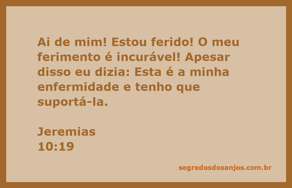 Ilustração do versículo Jeremias 10:19, expressando dor e enfermidade.