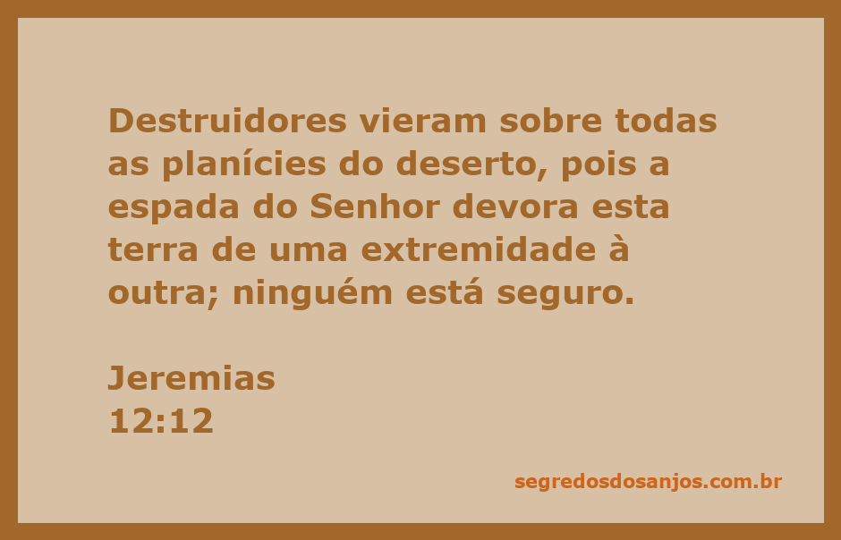 Imagem representativa da devastação em uma planície desértica com a espada simbolizando juízo divino.