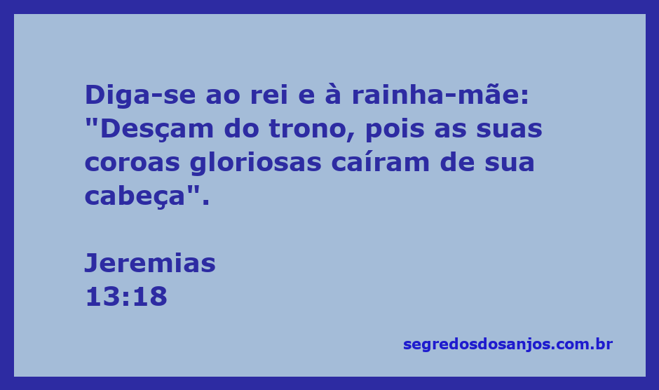 Imagem representando a queda das coroas do rei e da rainha-mãe conforme Jeremias 13:18.