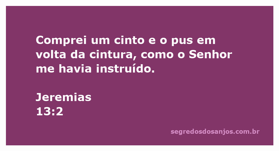 Imagem de um cinto simbolizando a instrução de Deus a Jeremias.