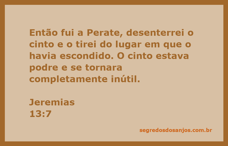 Imagem que representa Jeremias desenterrando um cinto podre, simbolizando a inutilidade do povo de Judá.