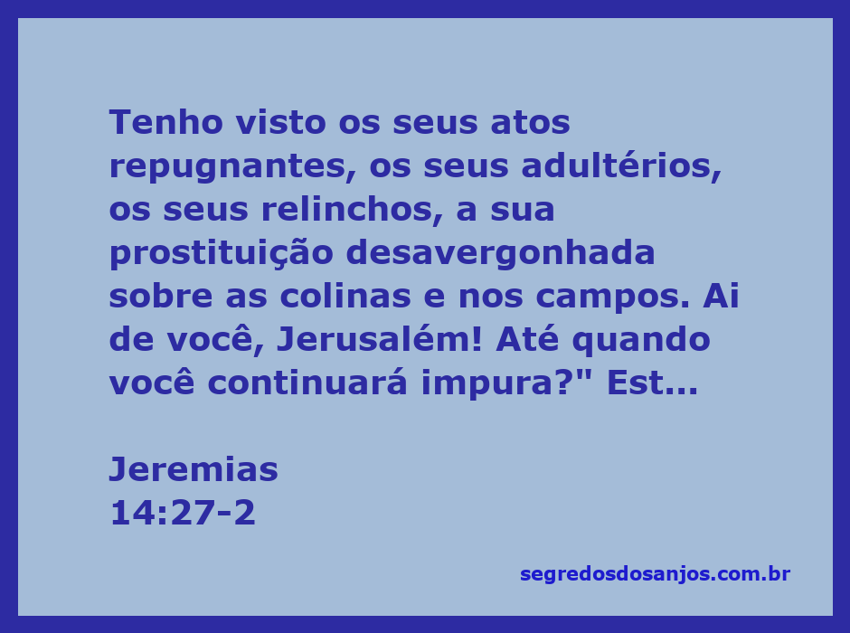 Imagem que ilustra o lamento e a impureza de Jerusalém conforme descrito em Jeremias 14:27-2.